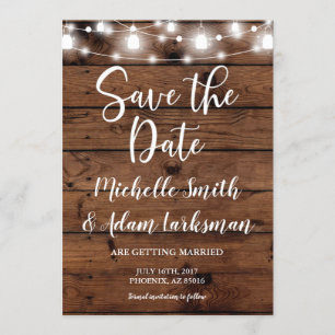 Save the Date Farmhouse Rustic Country Mason Jar Invitation
