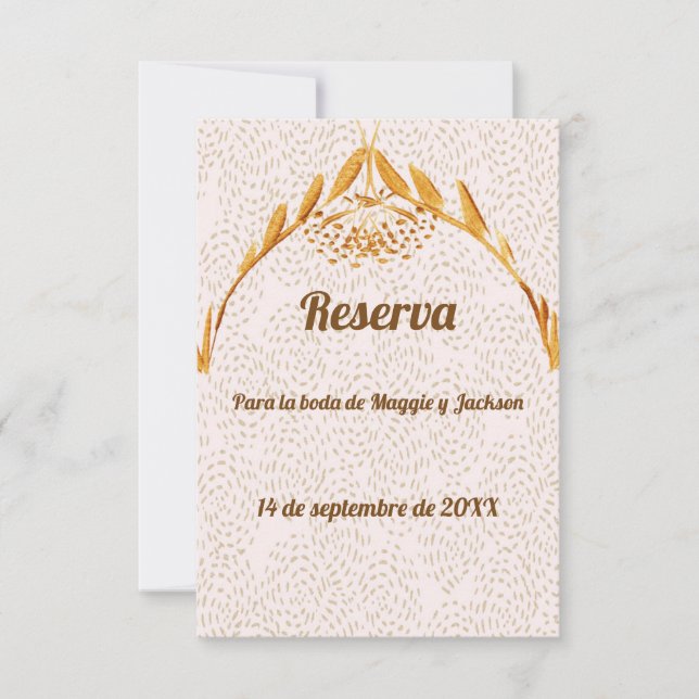 Save the Date Faux Gold Background in Spanish (Front)