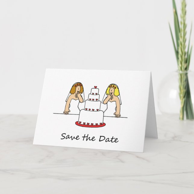 Save the Date  Female Couple  Announcement (Front)