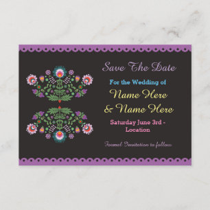 Save The Date Fiesta Mexican Floral Wedding Invite