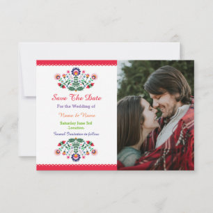 Save The Date Fiesta Mexican Floral Wedding Invite