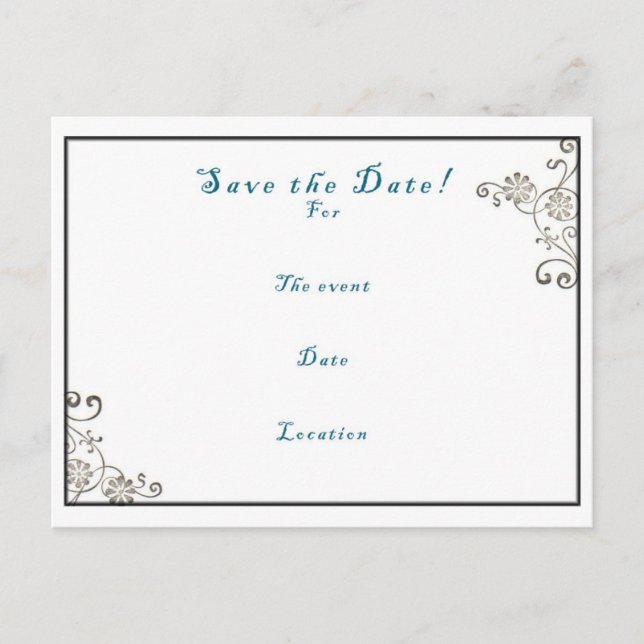 save the date fill in blank- postcard style (Front)