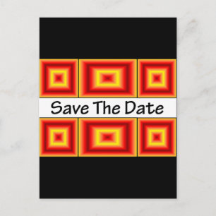 Save the Date Fire Orange Announcement Postcard