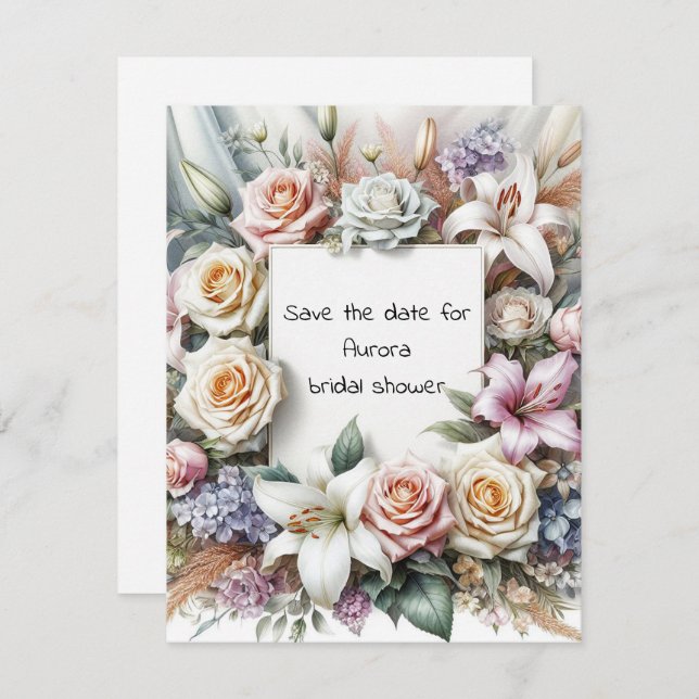 Save The Date Flat Note Card (Front/Back)