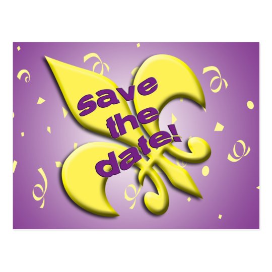 Save the Date Fleur de Lys Postcard