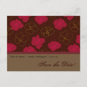 Save The Date Floral Design Announcement Postcard