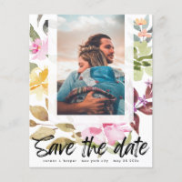 save the date Floral Frame budget QR Code Photo