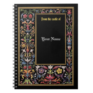 Save the Date Floral Illuminated Mediaeval Editabl Notebook