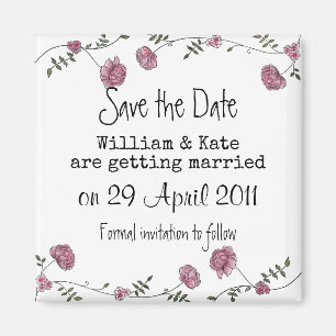 Save the date floral magnet