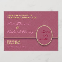 Save The Date Floral Purple Flat Card