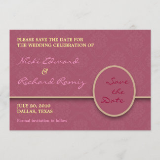 Save The Date Floral Purple Flat Card