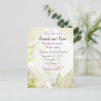 Save the date floral wedding invitation