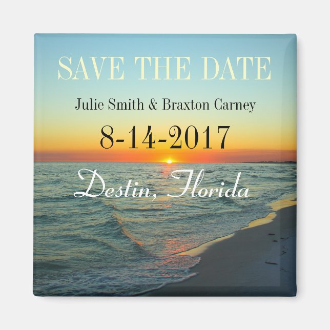 Save The Date - Florida Sunset - CUSTOMIZE! Magnet (Front)