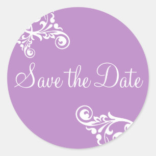 Save the Date Flourish Envelope Sticker Seal