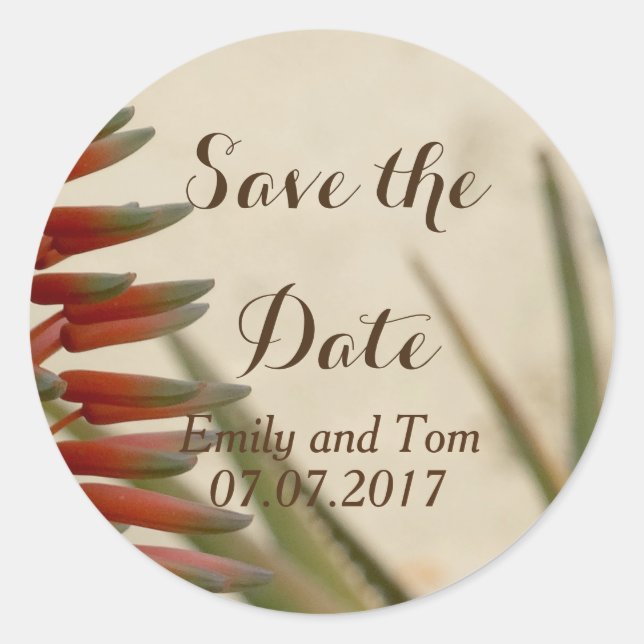Save the date  Flower Romance Round Sticker (Front)