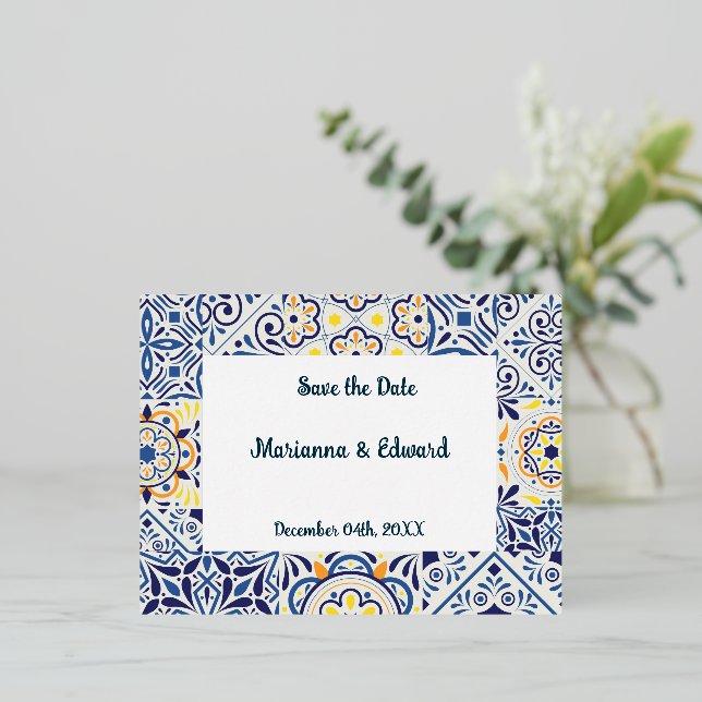 Save the Date Foil Invitation Postcard (Standing Front)