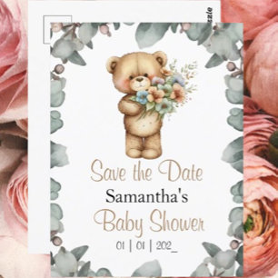 Save the Date for a Beary Cute Baby Shower Invitation