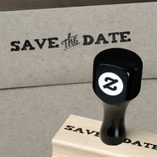Save the Date for Announcements, Weddings Rubber Stamp