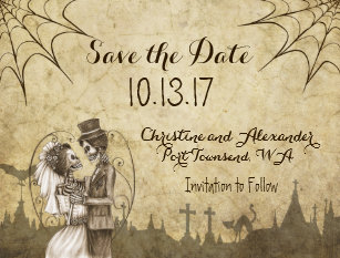 Halloween Wedding Save The Date Cards Zazzle Uk