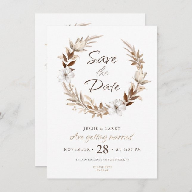 "Save the Date for Our Big Day: [Couple's Names] T Invitation (Front/Back)