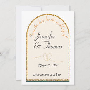 Save the date for our wedding/gold edge invitation