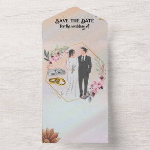 Save the date for the wedding of all in one invitation