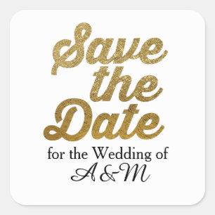 Save the Date for the wedding of...  Square Sticker