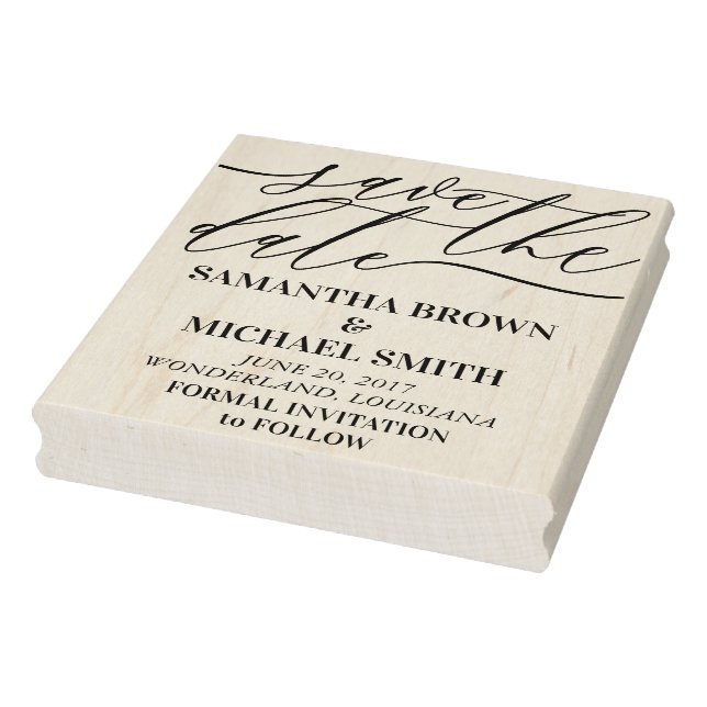 Save the date for wedding invitation rubber stamp (Stamp)
