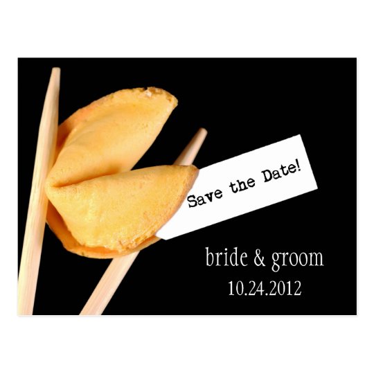 Save the Date Fortune Cookie Postcard