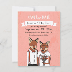 Save the Date - Foxes in Love Card