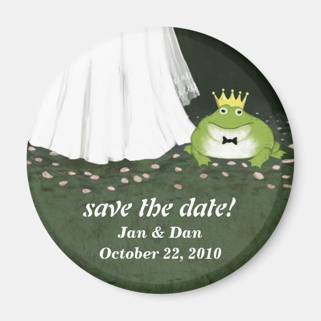Save the Date Frog Prince Wedding Customisable Magnet (Front)