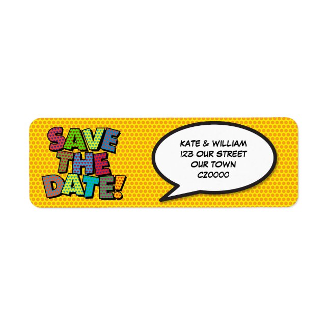 SAVE THE DATE Fun Retro Comic Book Pop Art (Front)