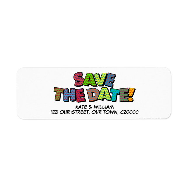 SAVE THE DATE Fun Retro Comic Book Pop Art (Front)