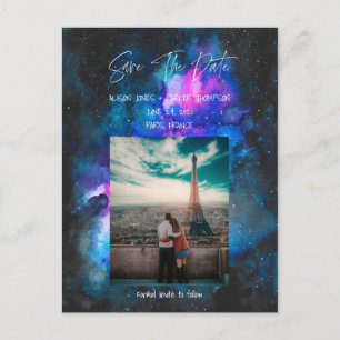 Save the Date    Galaxy Watercolors Postcard