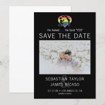 Save The Date Gay He Said Yes Personalised Photo