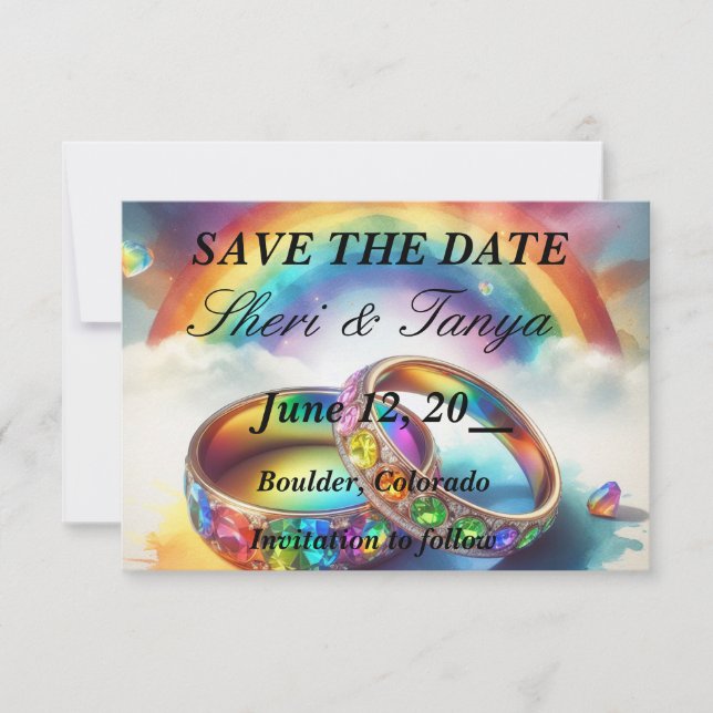 SAVE THE DATE Gay Wedding invitation Announcement (Front)
