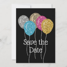 Save The Date Glitter Birthday Party