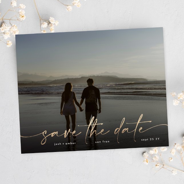 save the date Gold budget Modern Photo Flyer (Creator Uploaded)