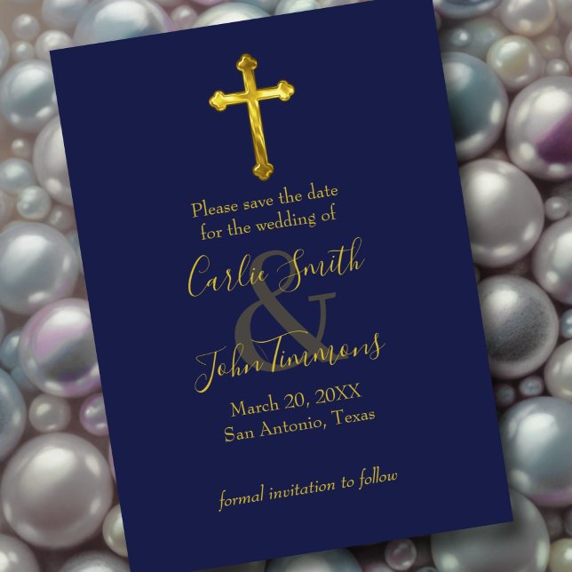 Save the Date Gold Cross Any Colour (Creator Uploaded)