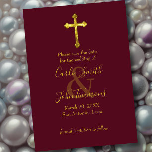Save the Date Gold Cross Any Colour