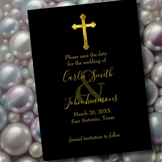 Save the Date Gold Cross Any Colour (Creator Uploaded)