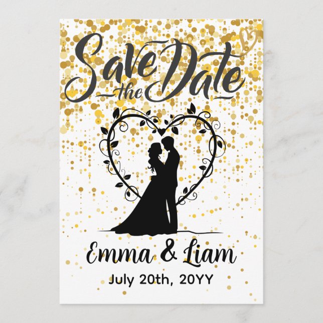 Save the Date Gold Glitter (Front)