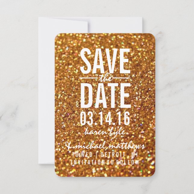 Save the Date | Gold Glitter Fab II (Front)