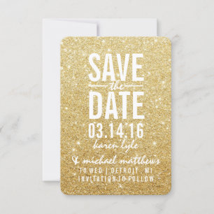 Save the Date Golden Glitter Fab II