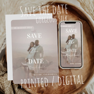 Save the date - gorgeous_silk brown chocolat colou invitation