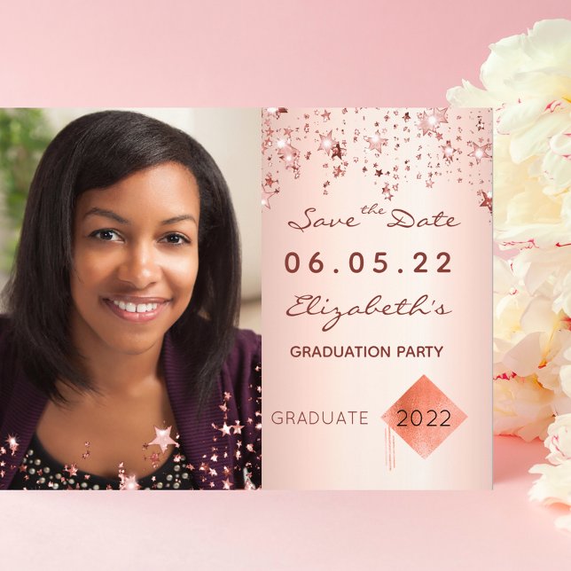 Save the Date graduation party blush 2022 budget Flyer (Creator Uploaded)