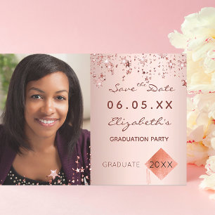 Save the Date graduation party blush photo 2023