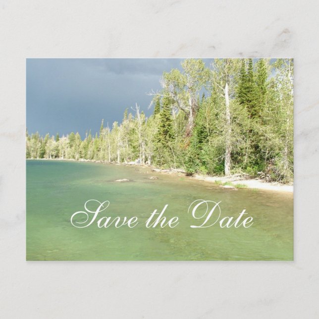 Save the date, Grand Teton landscape photo Announcement Postcard (Front)