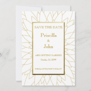 Save the date, great gatsby, dahlia geometric date