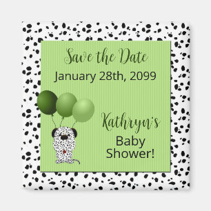 Save the Date Green Baby Shower Magnet